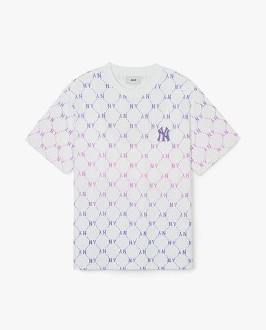  MLB - Áo thun unisex cổ tròn tay ngắn Jacquard Dia Monogram 