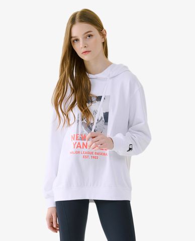  MLB - Áo hoodie tay dài phối mũ thời trang Front Painting 