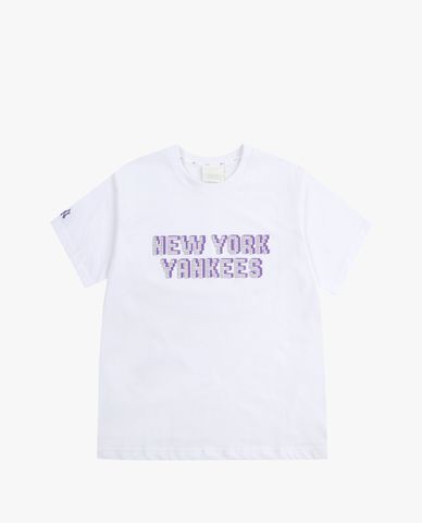  MLB - Áo thun cổ tròn ngắn tay PLAY Pixel Lettering 