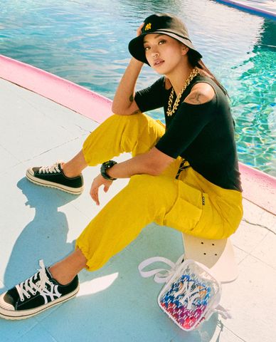  MLB - Túi đeo chéo hình hộp chữ nhật PVC Monogram Mini 