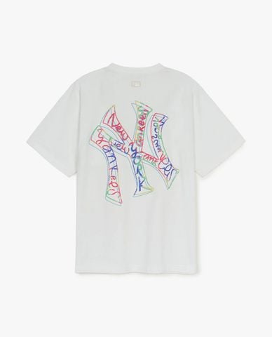  MLB - Áo thun unisex cổ tròn tay ngắn Basic Street Logo 