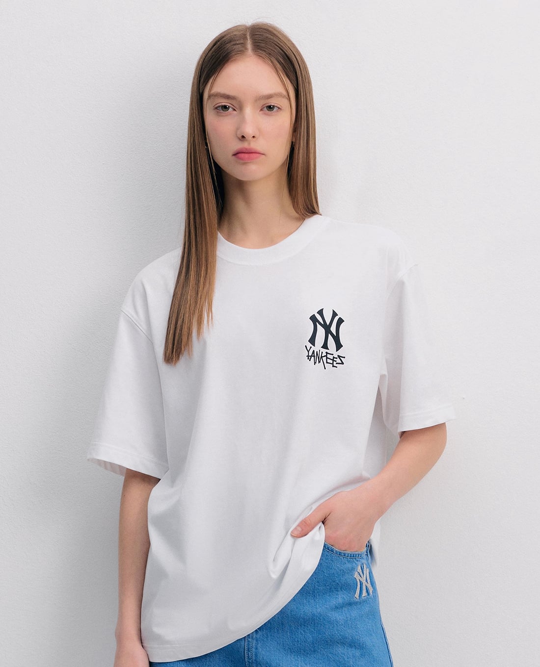 MLB - Áo thun unisex cổ tròn tay ngắn Stree Big Logo Functional
