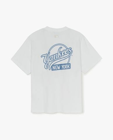  MLB - Áo thun unisex cổ tròn tay ngắn Basic Street Cursive 