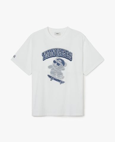  MLB - Áo thun unisex cổ tròn tay ngắn trẻ trung 