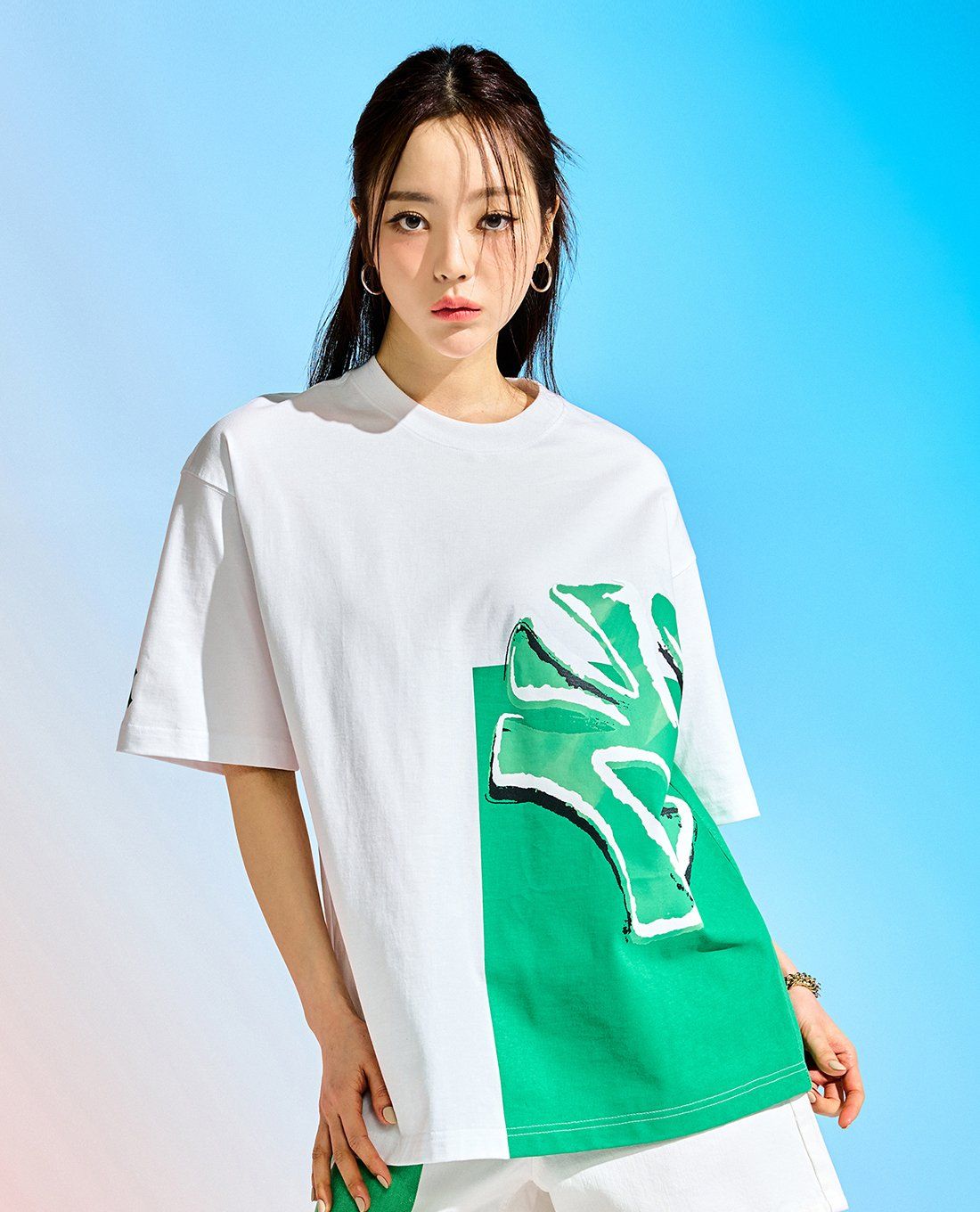 MLB Korea Unisex Pop Art Graphic Oversized Short Sleeve Tee Shirt La Dodgers White