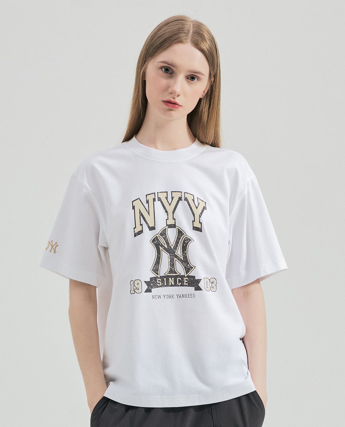 MLB - Áo thun unisex cổ tròn tay ngắn Vintage Big Logo Graphic