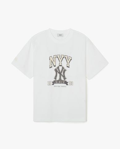  MLB - Áo thun unisex cổ tròn tay ngắn Vintage Big Logo Graphic 