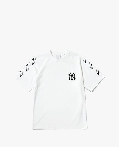  MLB - Áo thun cổ tròn ngắn tay phom suông hiện đại 