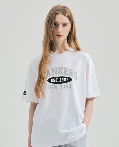  MLB - Áo thun unisex cổ tròn tay ngắn Summer Varsity Functional 