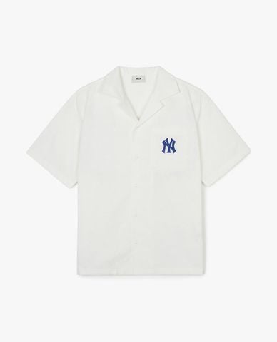  MLB - Áo sơ mi unisex cổ bẻ tay ngắn Diamond Jacquard 