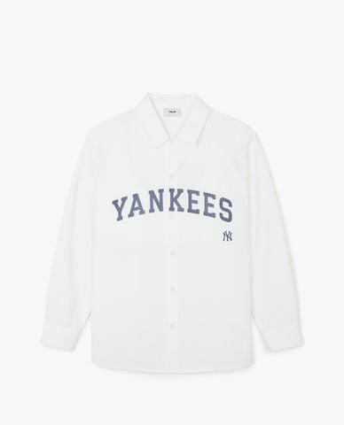  MLB - Áo sơ mi unisex cổ bẻ tay dài Varsity 