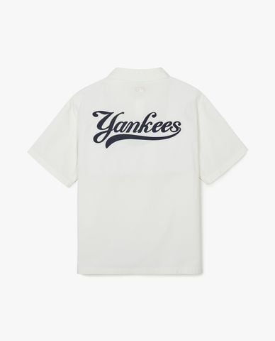  MLB - Áo sơ mi unisex cổ bẻ tay ngắn Varsity New York Yankees 