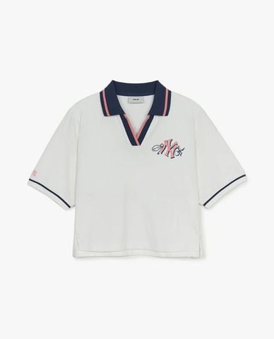  MLB - Áo polo nữ tay ngắn phom croptop Athleisure 