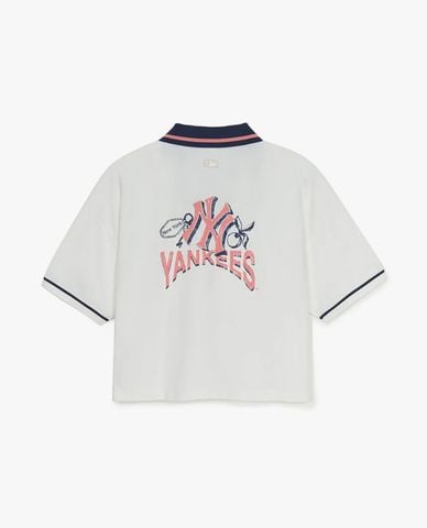  MLB - Áo polo nữ tay ngắn phom croptop Athleisure 