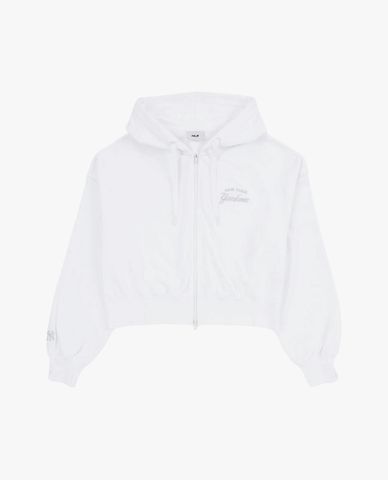  MLB - Áo khoác phối mũ nữ phom croptop Varsity 