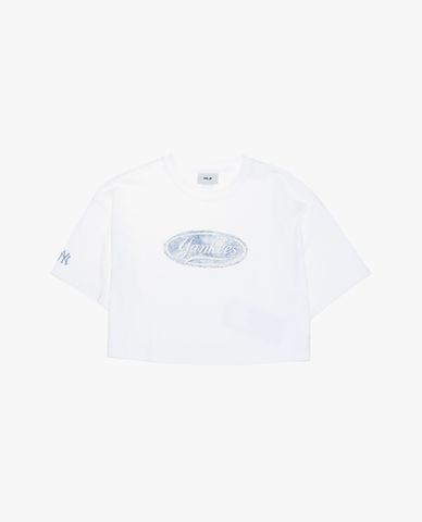  MLB - Áo croptop nữ cổ tròn tay ngắn Monogram Series 