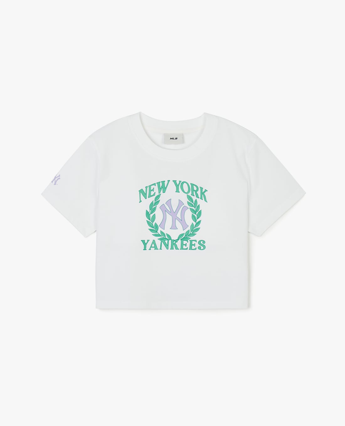 MLB - Áo croptop nữ cổ tròn tay ngắn Varsity Sports Functional