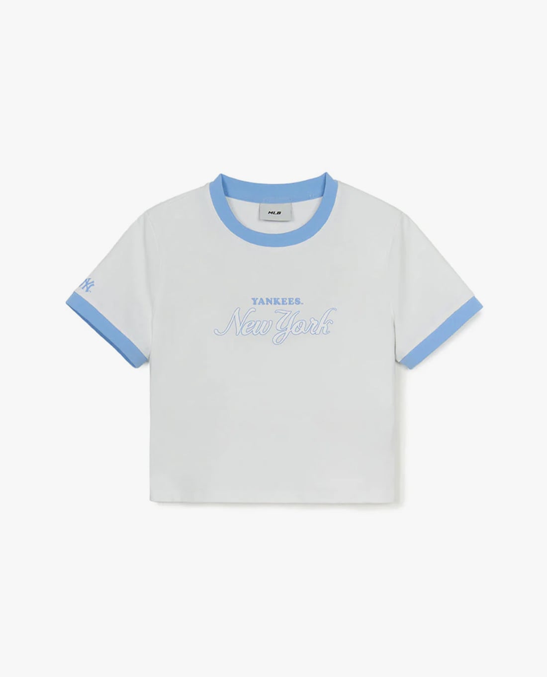 MLB - Áo croptop nữ cổ tròn tay ngắn Varsity Ringer