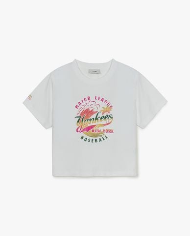  MLB - Áo thun nữ cổ tròn tay ngắn Summer Vintage 