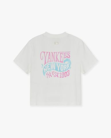  MLB - Áo croptop nữ cổ tròn tay ngắn Summer Vintage 