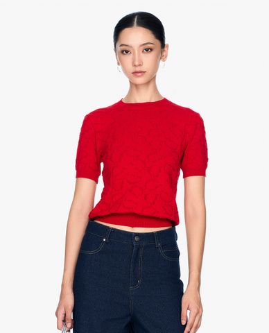  GIGI - Áo dệt kim nữ tay cổ tròn phom ôm tôn dáng 