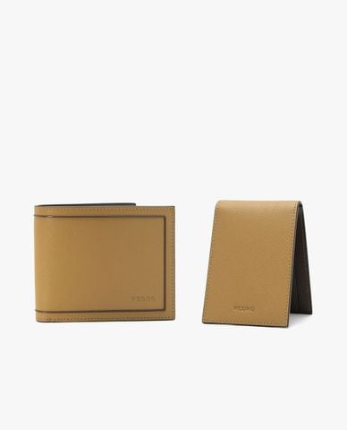  PEDRO - Ví nam dáng ngắn gập đôi Saffiano Leather Bi Fold 