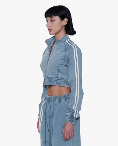  NERDY - Áo khoác denim nữ tay dài phom croptop hiện đại 