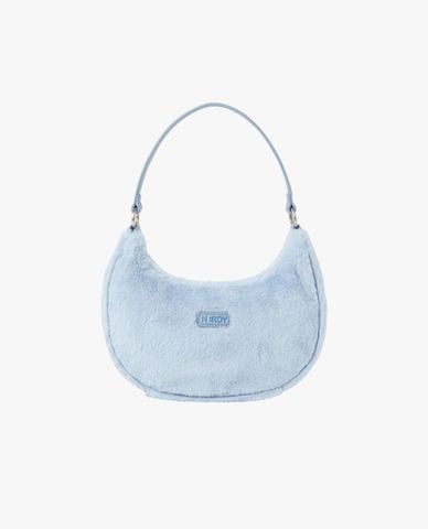  NERDY - Túi đeo vai nữ hình bán nguyệt phối lông Eco Fur Two-Way 