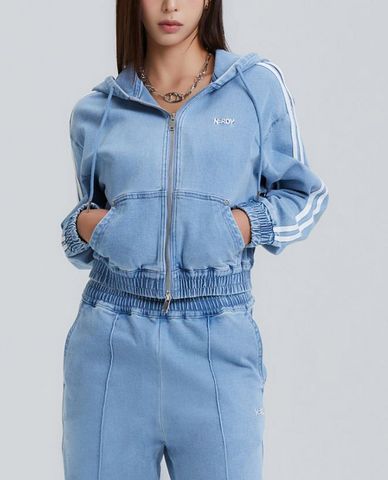  NERDY - Áo khoác denim nữ phom croptop Track 