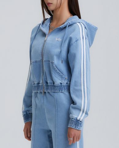  NERDY - Áo khoác denim nữ phom croptop Track 