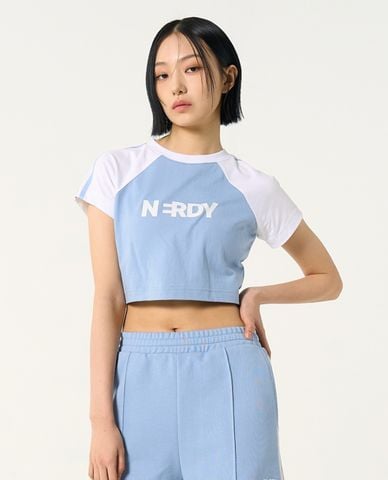  NERDY - Áo croptop nữ cổ tròn tay ngắn NY 