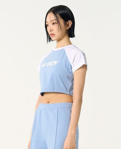 NERDY - Áo croptop nữ cổ tròn tay ngắn NY 