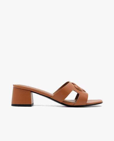  PEDRO - Giày mules cao gót nữ mũi vuông Icon Leather 
