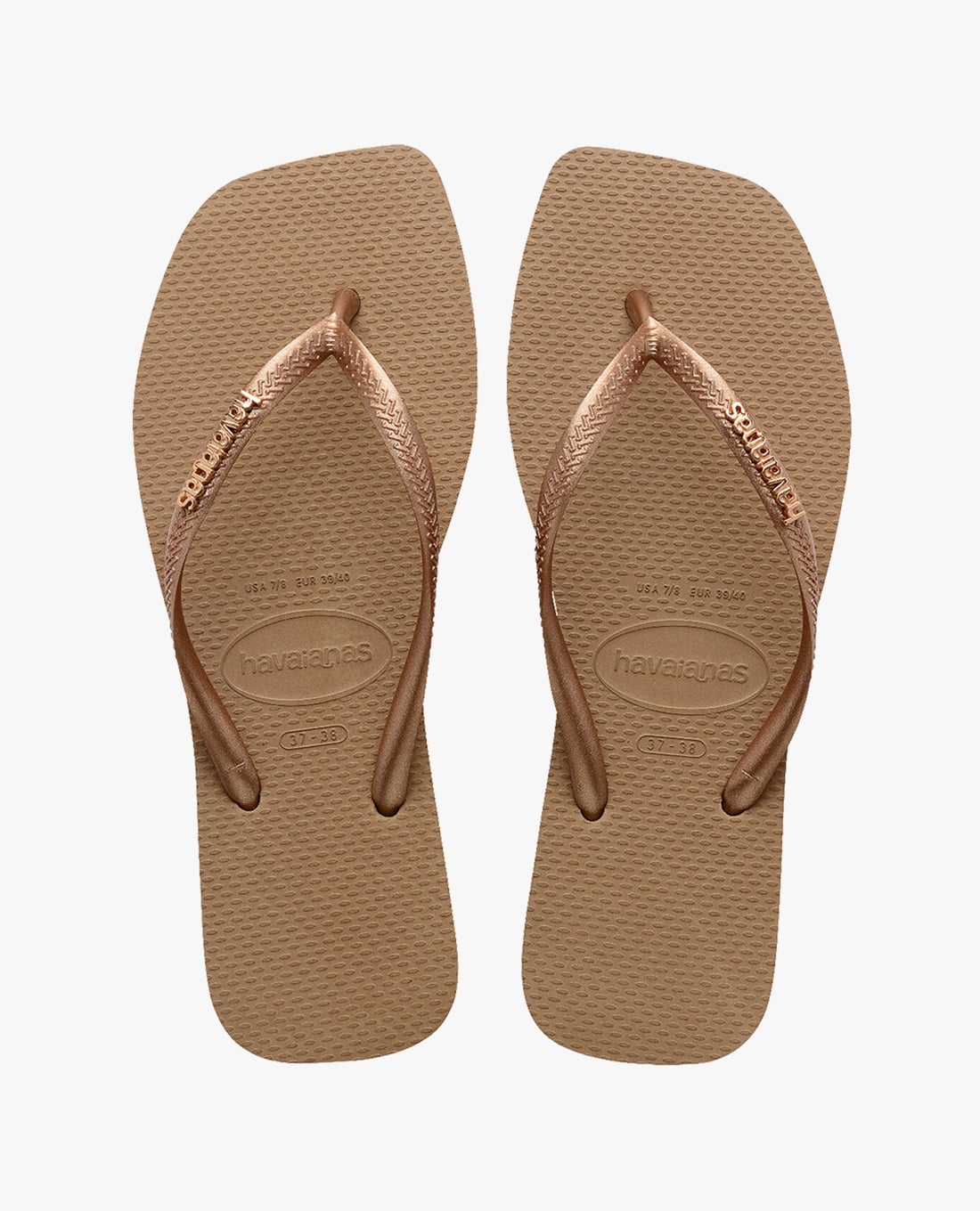 HAVAIANAS - Dép kẹp nữ Slim Square Logo Metallic