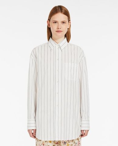  WEEKEND MAX MARA - Áo sơ mi cổ bẻ tay dài phối sọc dọc Corolla 