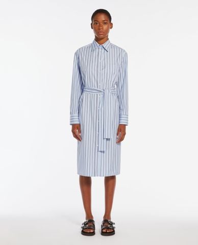  WEEKEND MAX MARA - Đầm sơ mi midi cổ bẻ tay dài hoạ tiết Edipo 