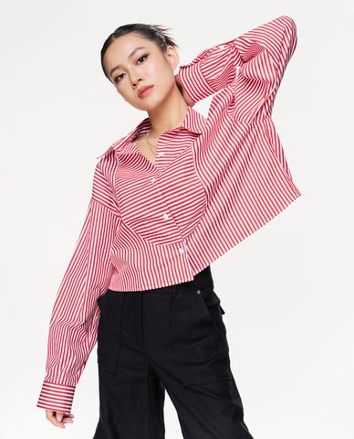  GIGI - Áo sơ mi nữ cổ bẻ tay dài phom croptop hiện đại 