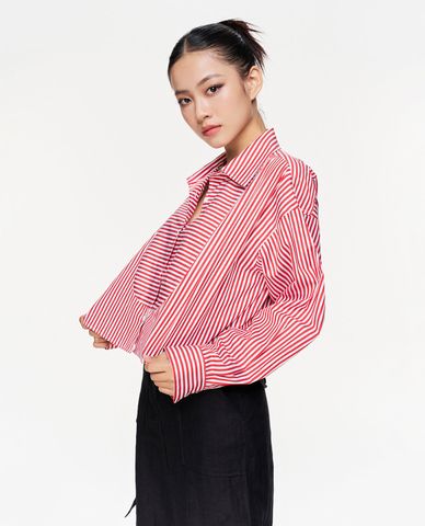  GIGI - Áo sơ mi nữ cổ bẻ tay dài phom croptop hiện đại 