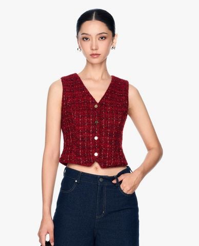  GIGI - Áo khoác gilet nữ cổ V sát nách trẻ trung 