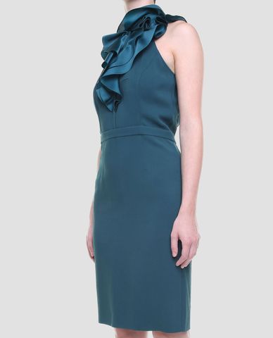  DSQUARED2 - Đầm mini phối bèo to bản Teal Color 