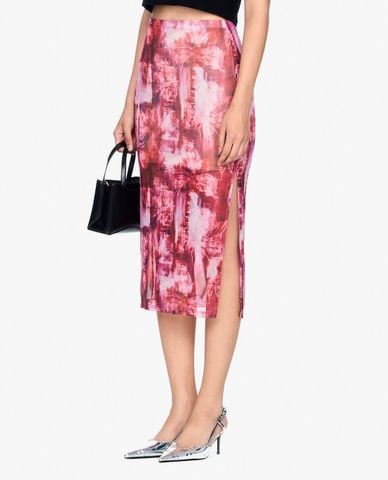  GIGI - Chân váy phom suông midi phối họa tiết hoa thời trang 