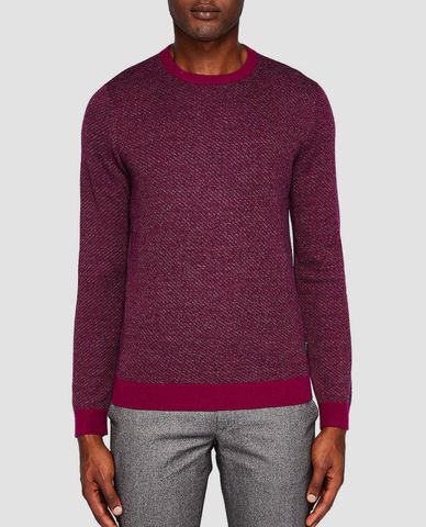  TED BAKER - Áo sweatshirt nam cổ tròn tay dài Cinamon 