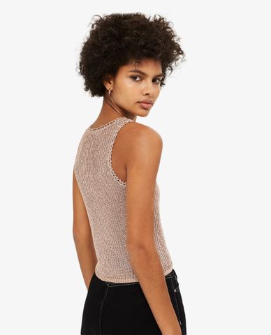  TOPSHOP - Áo kiểu nữ sát nách Metal Yarn Ribbed Knitted 