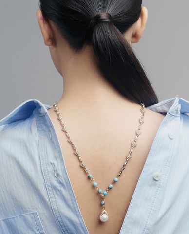  CECI - Dây chuyền nữ phối mặt ngọc trai sang trọng 