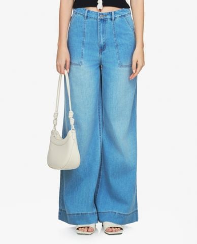  GIGI - Quần jeans nữ ống rộng trẻ trung 