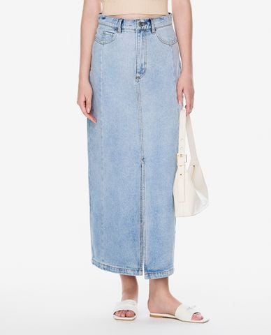  GIGI - Chân váy denim phom midi xẻ tà cá tính 