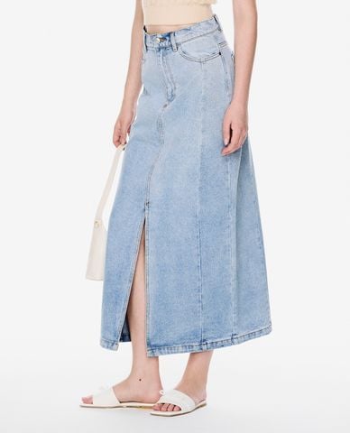  GIGI - Chân váy denim phom midi xẻ tà cá tính 