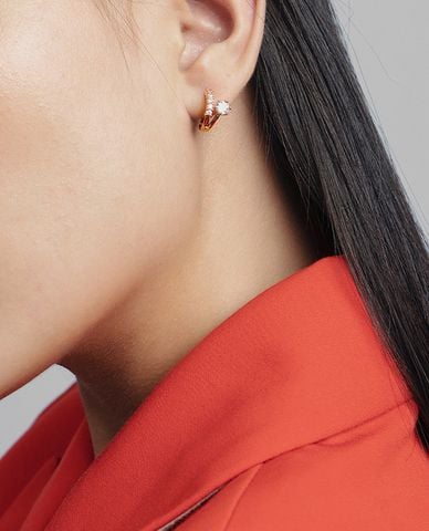  CECI - Khuyên tai nữ dạng khoen đính đá thời trang 