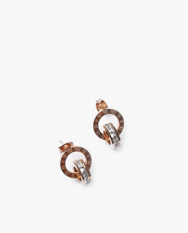  CECI - Khuyên tai nữ khoen tròn khắc số la mã 