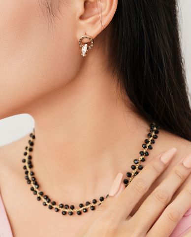  CECI - Khuyên tai nữ khoen tròn khắc số la mã 